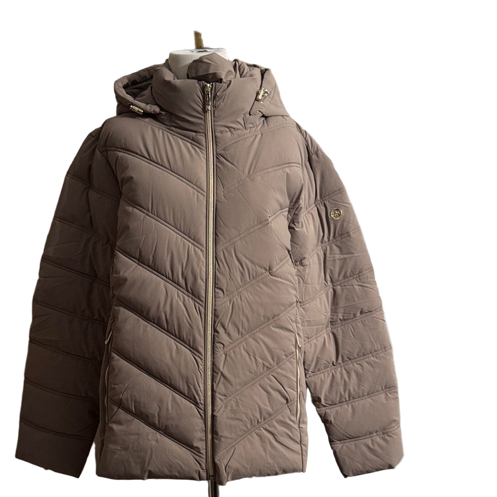 Michael Kors Quilted Puffer Jacket Taupe - Picture 3 of 8